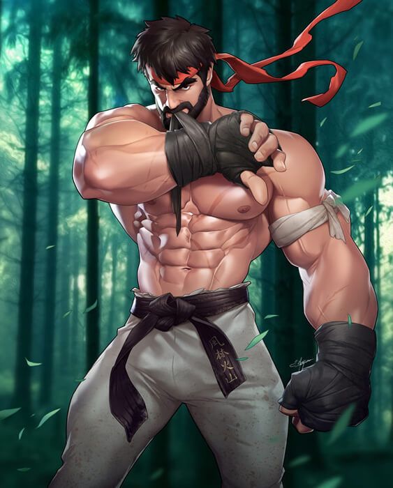 Bearded Ryu by silverjow