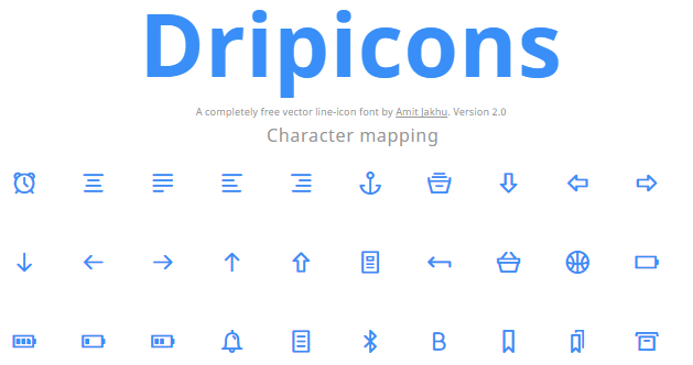 Dripicons - A completely free vector line-icon font by Amit Jakhu