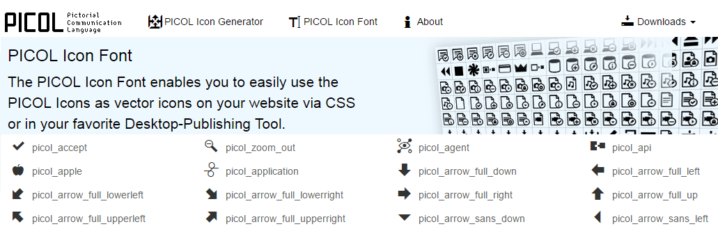 Pictorial Communcation Language - PICOL Icons