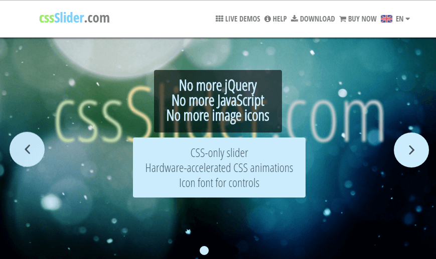 non jQuery Slider, pure CSS image slider