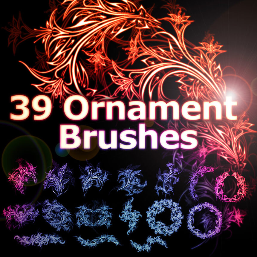 39 Floral Ornament Brushes by XResch