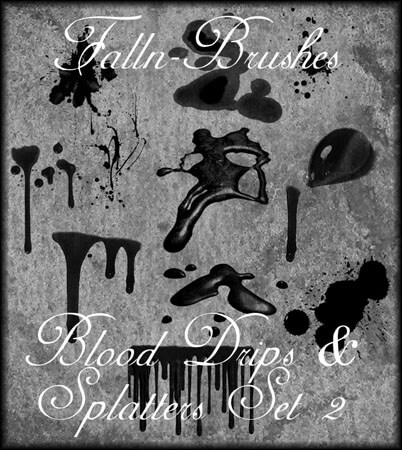 Blood and Splatter Brushes 2 by Falln-Brushes