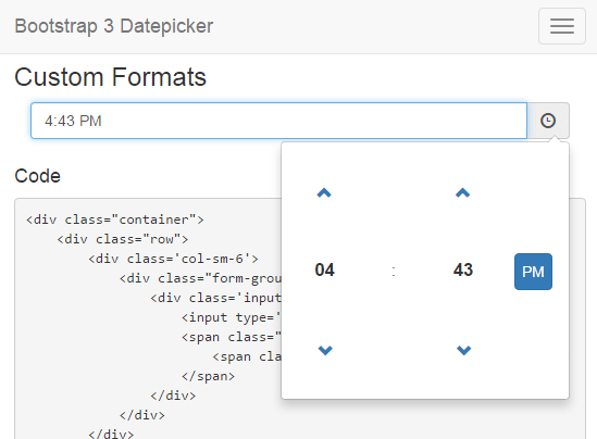 Bootstrap 3 datepicker with time picker