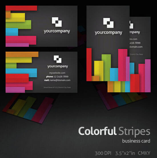 Colorful Stripes Business Card by Rafael-Olivra