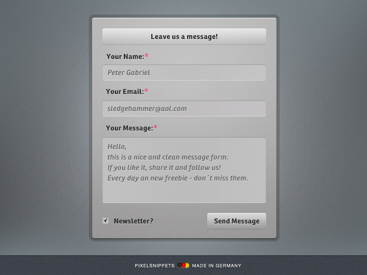 Contact Form by pixelsnippets