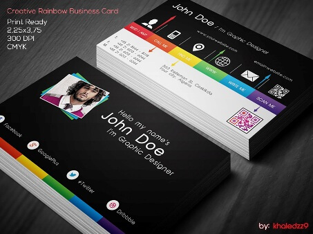 Creative Rainbow Business Card by khaledzz9