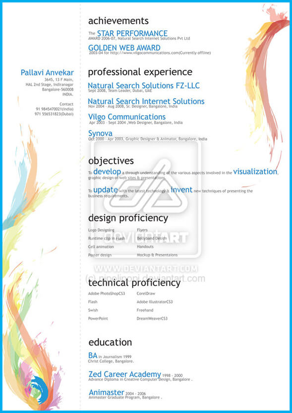 Creative resume by ~pipolipopi