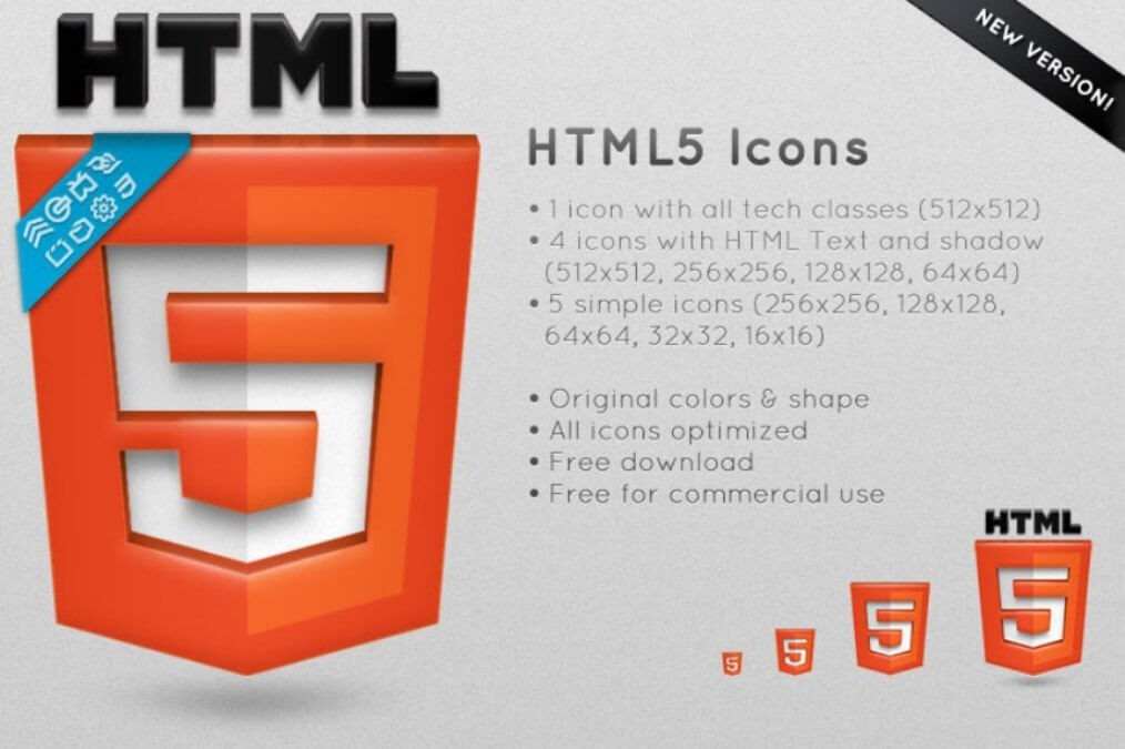 Free Html5 3D Logo Icon -10 icons- by AnonSphere