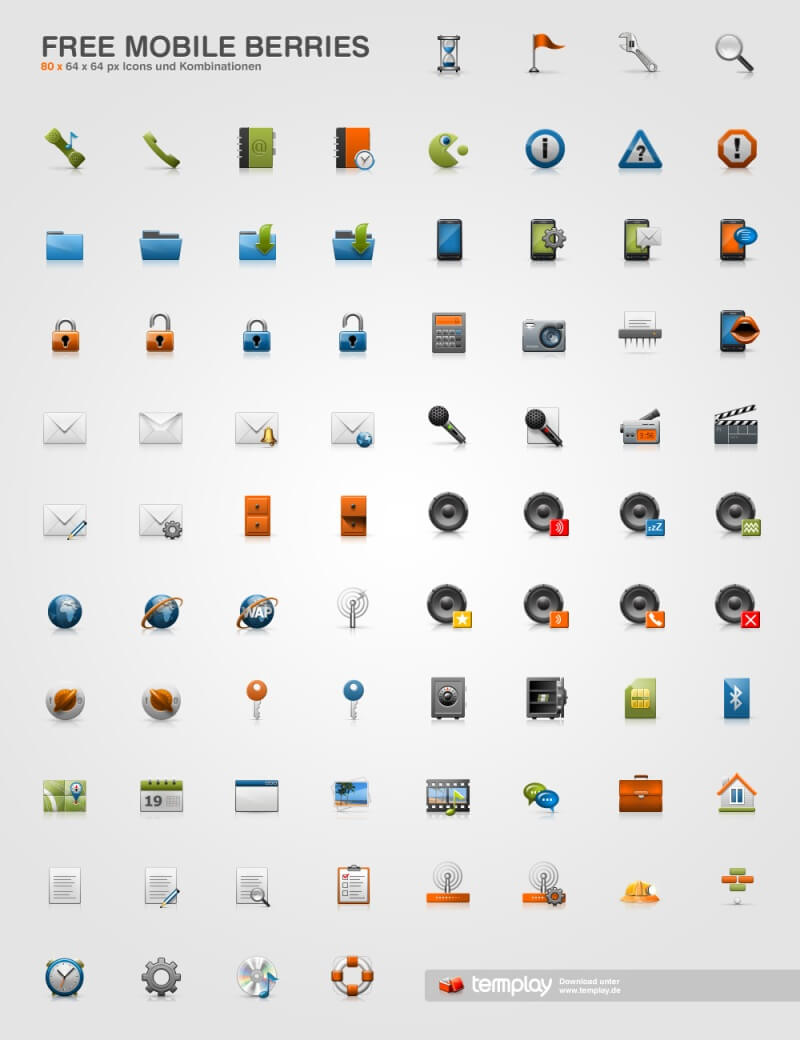 Free Mobile Berries Icon Set by templay-team