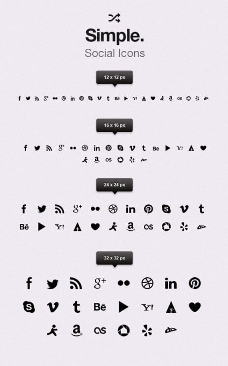 Free Simple Social Icons vol1 by Pixeden