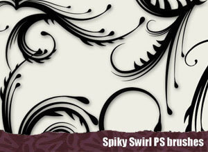 Free Spiky Swirl Photoshop Brushes by MelsBrushes
