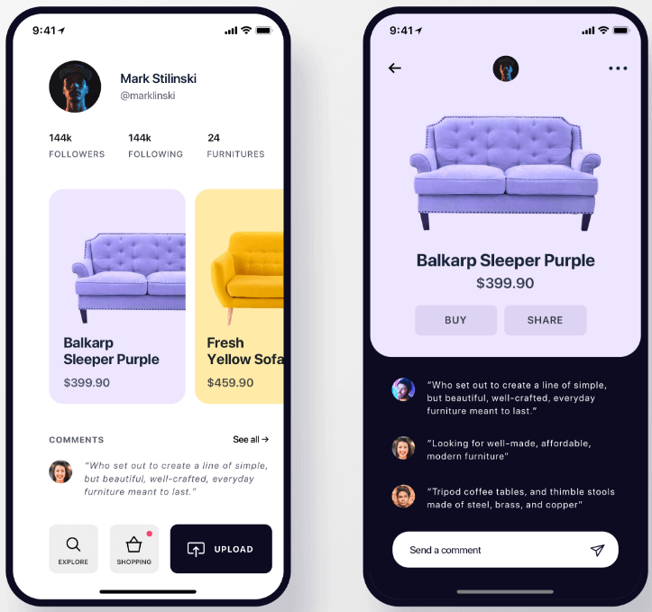 Furniture Social App Concept