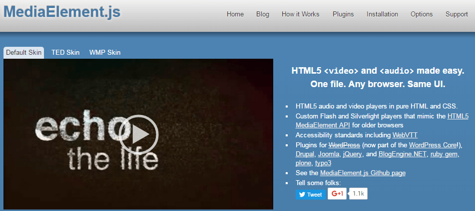 MediaElement.js - HTML5 video player
