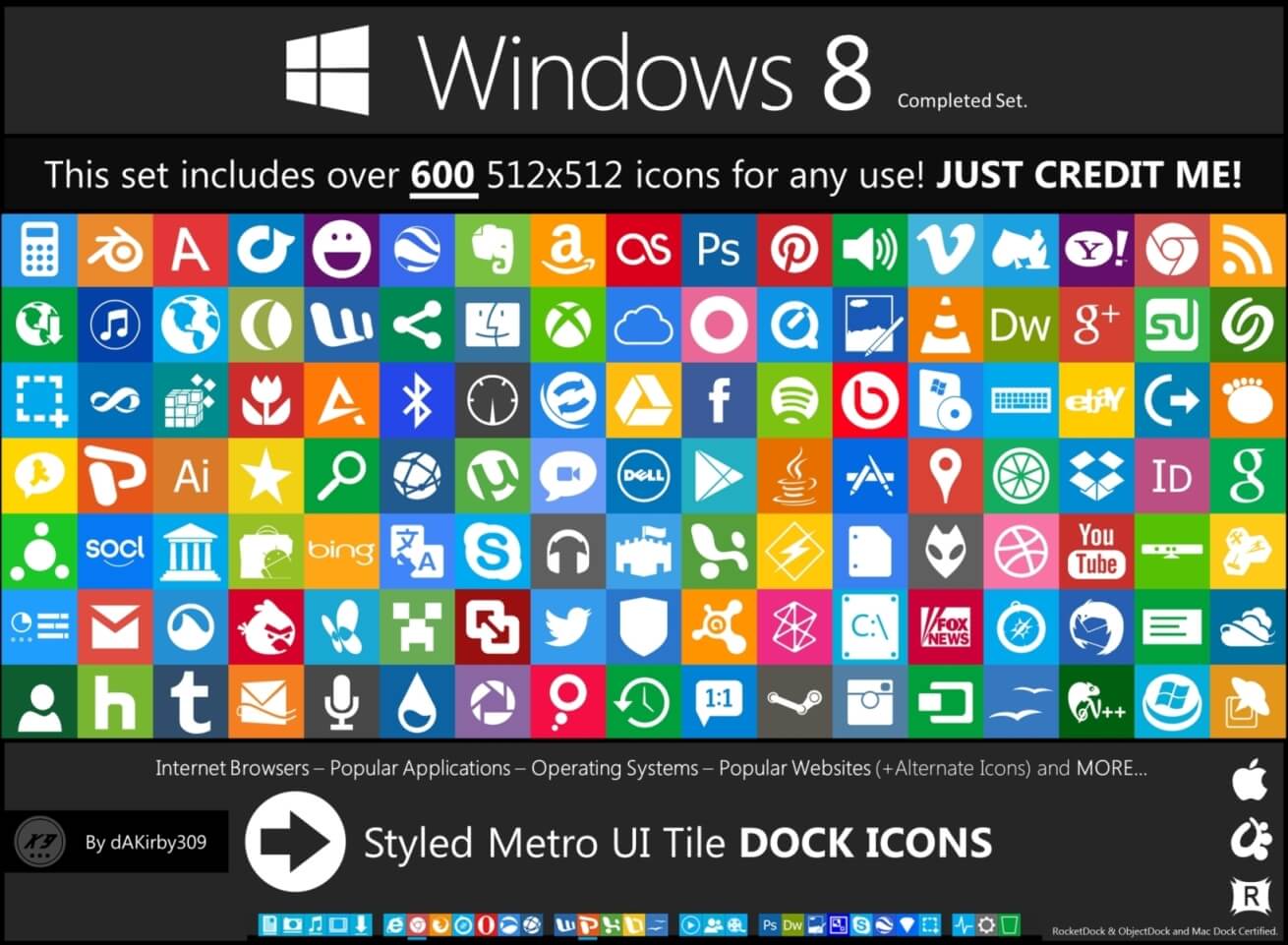 Metro UI Dock Icon Set - 678 Icons by dAKirby309