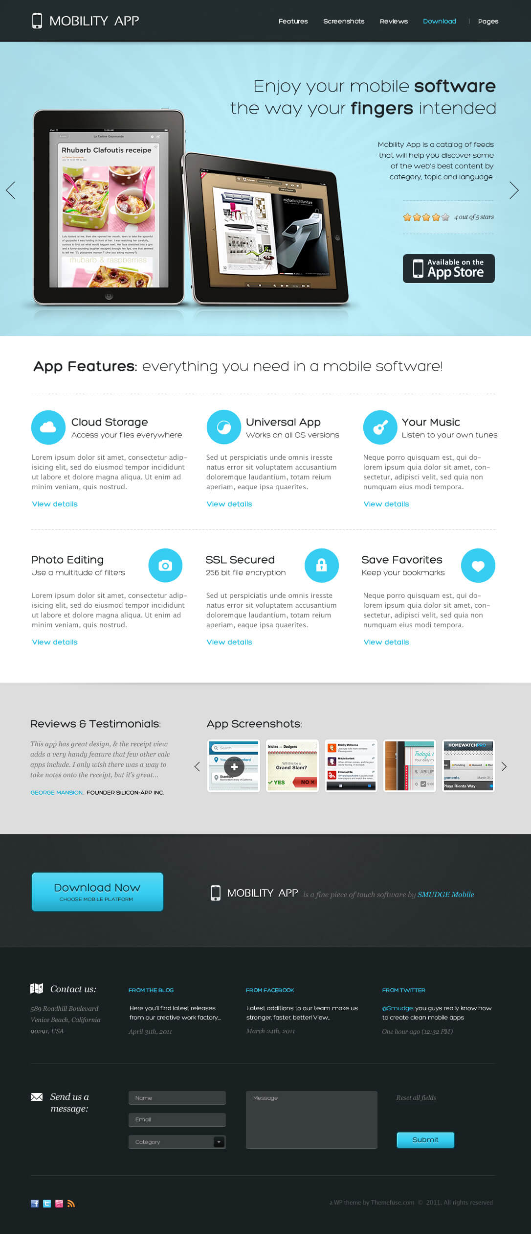 Mobility App WordPress Theme by ThemeFuse