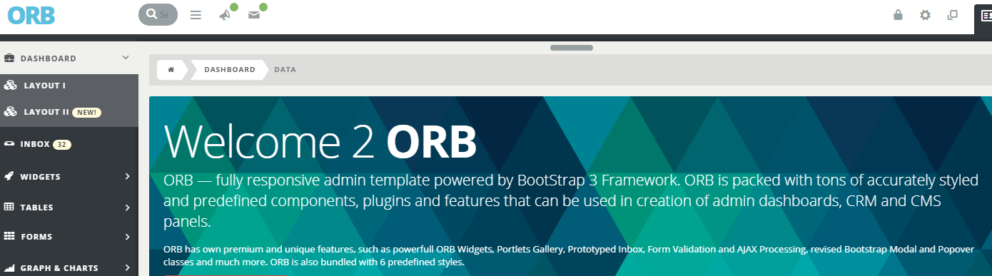 ORB - Powerful Admin Dashboard + FrontEnd
