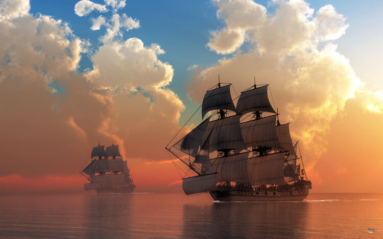 Pirate Sunset by deskridge