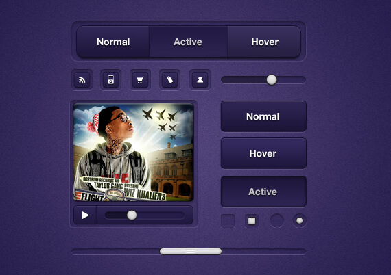 Purple UI Elements - Free PSD by ~ThemeCavern