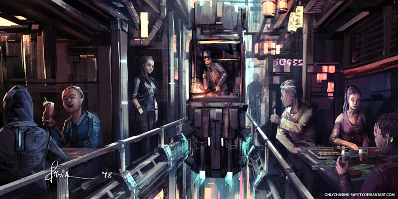Skyward Restaurant Alley by onlychasing-safety