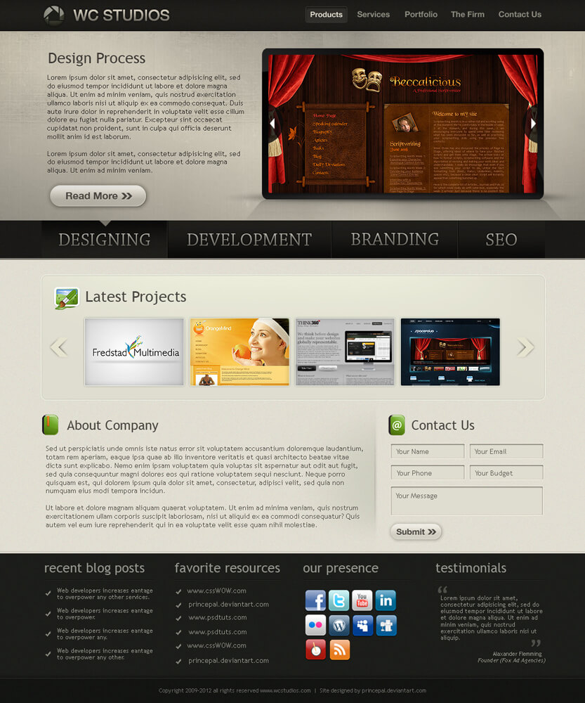 WC Studios Web 2.0 Company Portfolio by princepal