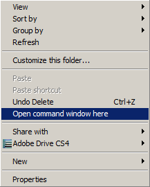 Shift+click to open cmd from open command prompt from right click menu