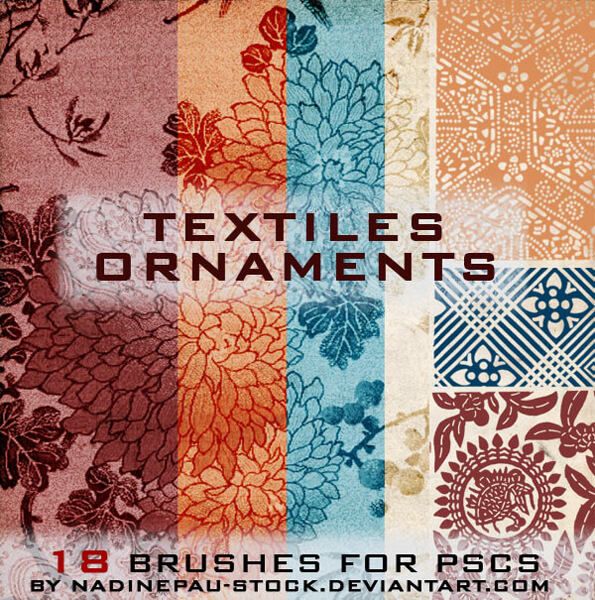 textiles ornaments- 18 brushes by NadinePau-stock