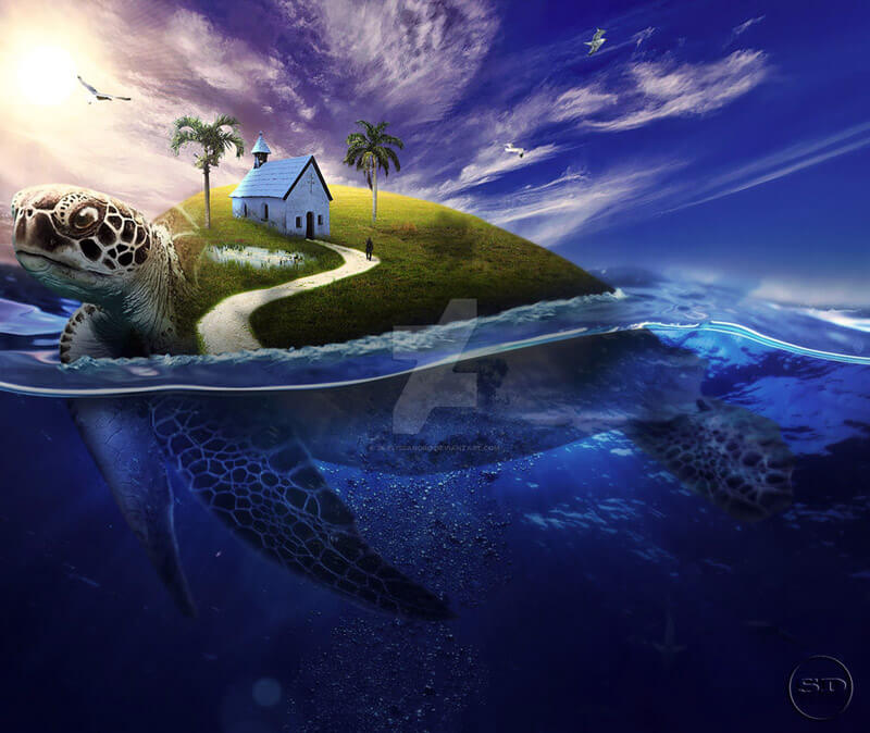 -underwater effect - (_Big tortoise_) by 35-Elissandro